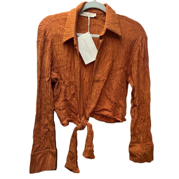 NWT Savannah Morrow The Label Vea Blouse and Verita Shorts in Papaya Size XS - Picture 12 of 13